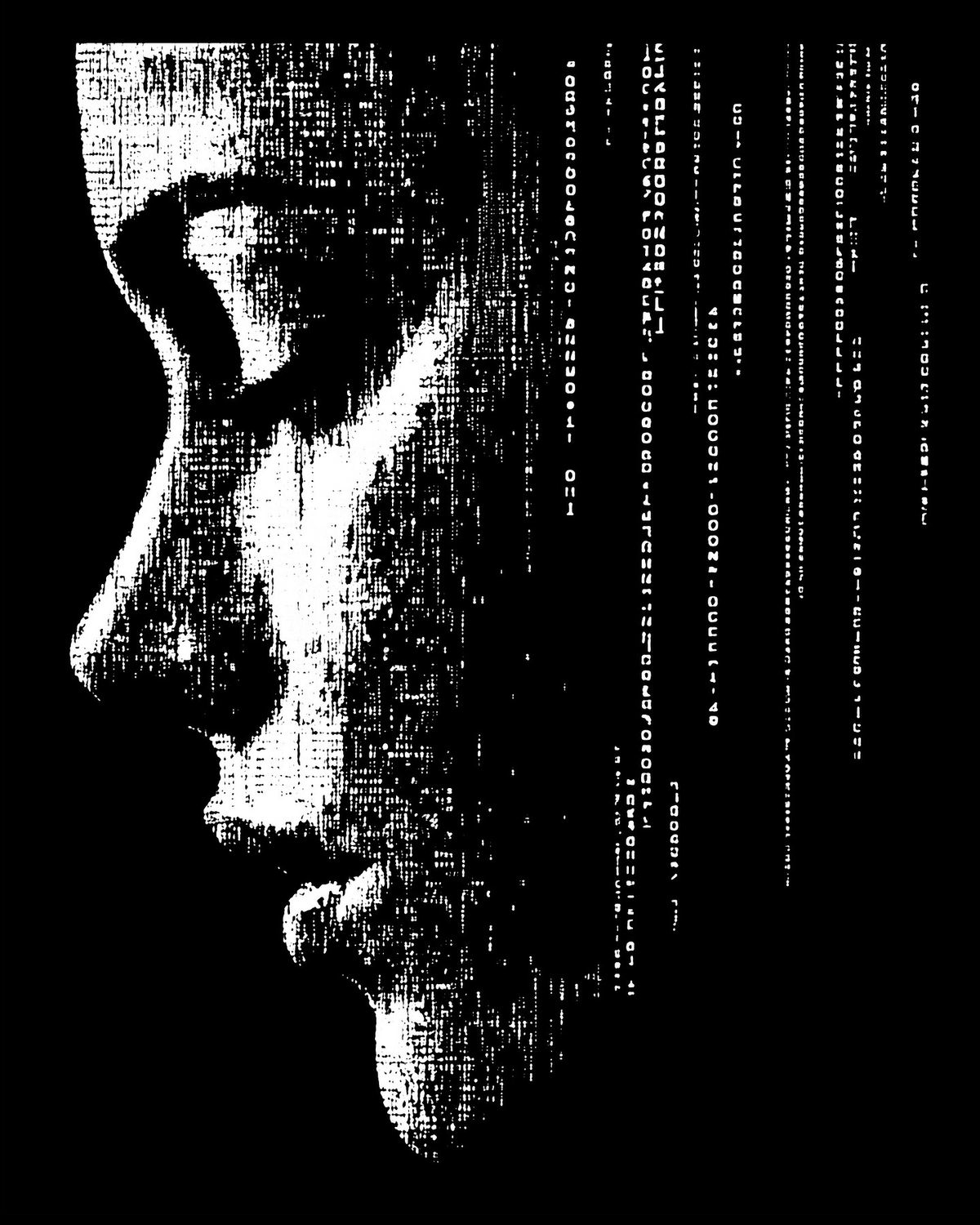 A face rendered as a cloud of connected nodes, illustrating landmark extraction